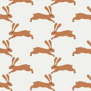 easter rabbit fabric - easter fabric, rabbit fabric, nursery fabric, baby fabric - rust