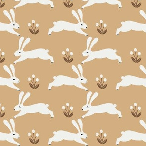 easter rabbit fabric - easter fabric, rabbit fabric, nursery fabric, baby fabric - golden yellow