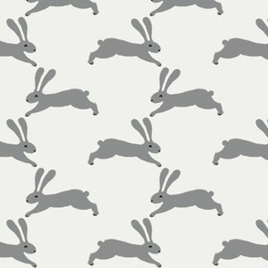 easter rabbit fabric - easter fabric, rabbit fabric, nursery fabric, baby fabric - grey