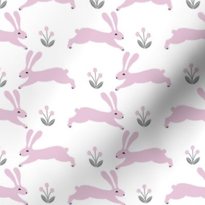 easter rabbit fabric - easter fabric, rabbit fabric, nursery fabric, baby fabric - lilac