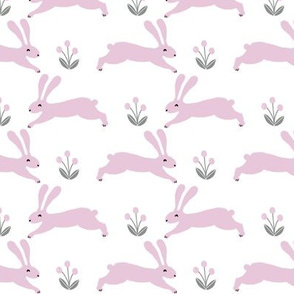 easter rabbit fabric - easter fabric, rabbit fabric, nursery fabric, baby fabric - lilac