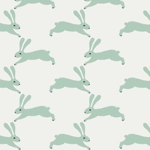 easter rabbit fabric - easter fabric, rabbit fabric, nursery fabric, baby fabric - mint