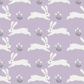 easter rabbit fabric - easter fabric, rabbit fabric, nursery fabric, baby fabric - lilac
