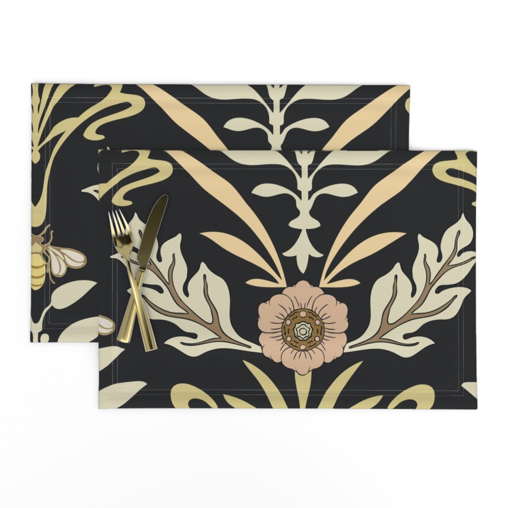 Jum - Art Nouveau - Jumbo - Dark - Honey Bee and Flower 