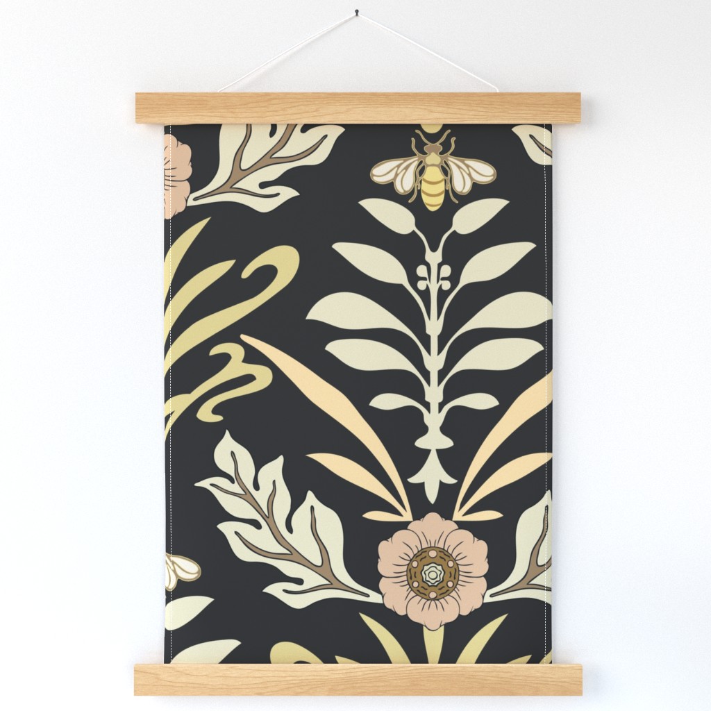 Jum - Art Nouveau - Jumbo - Dark - Honey Bee and Flower 