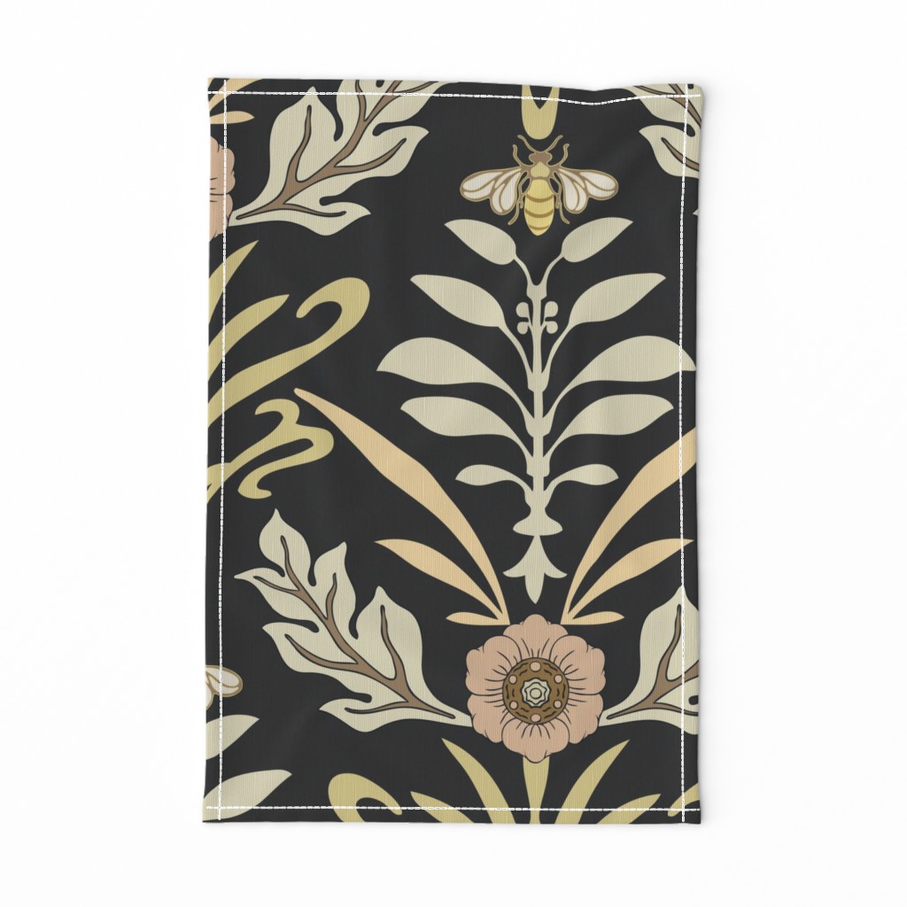 Jum - Art Nouveau - Jumbo - Dark - Honey Bee and Flower 