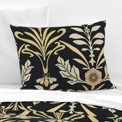 Jum - Art Nouveau - Jumbo - Dark - Honey Bee and Flower 