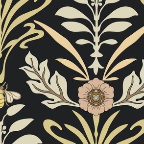 Jum - Art Nouveau - Jumbo - Dark - Honey Bee and Flower 