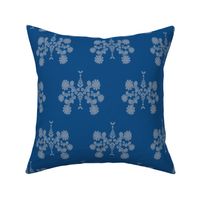 P022020 Spring Flowers Classic Blue Faded Denim Large Scale
