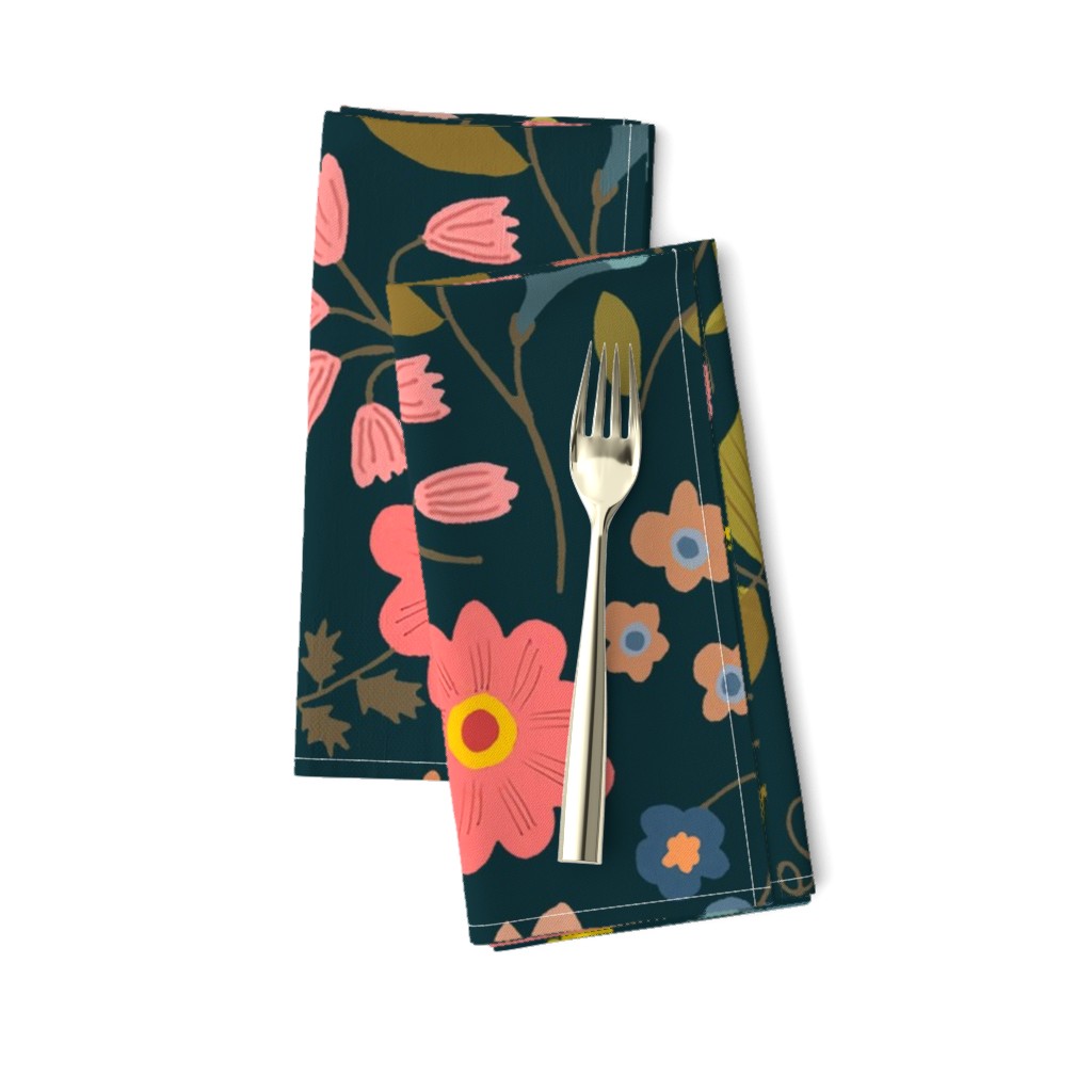 WOODLAND FLOWERS black jumbo