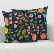 WOODLAND FLOWERS black jumbo