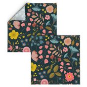 WOODLAND FLOWERS black jumbo