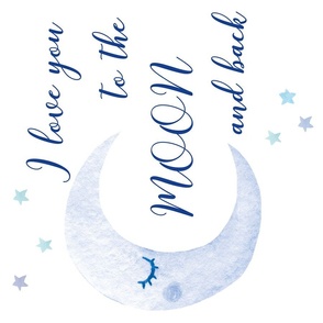 18x18" I love you to the moon and back lovey dark blue 