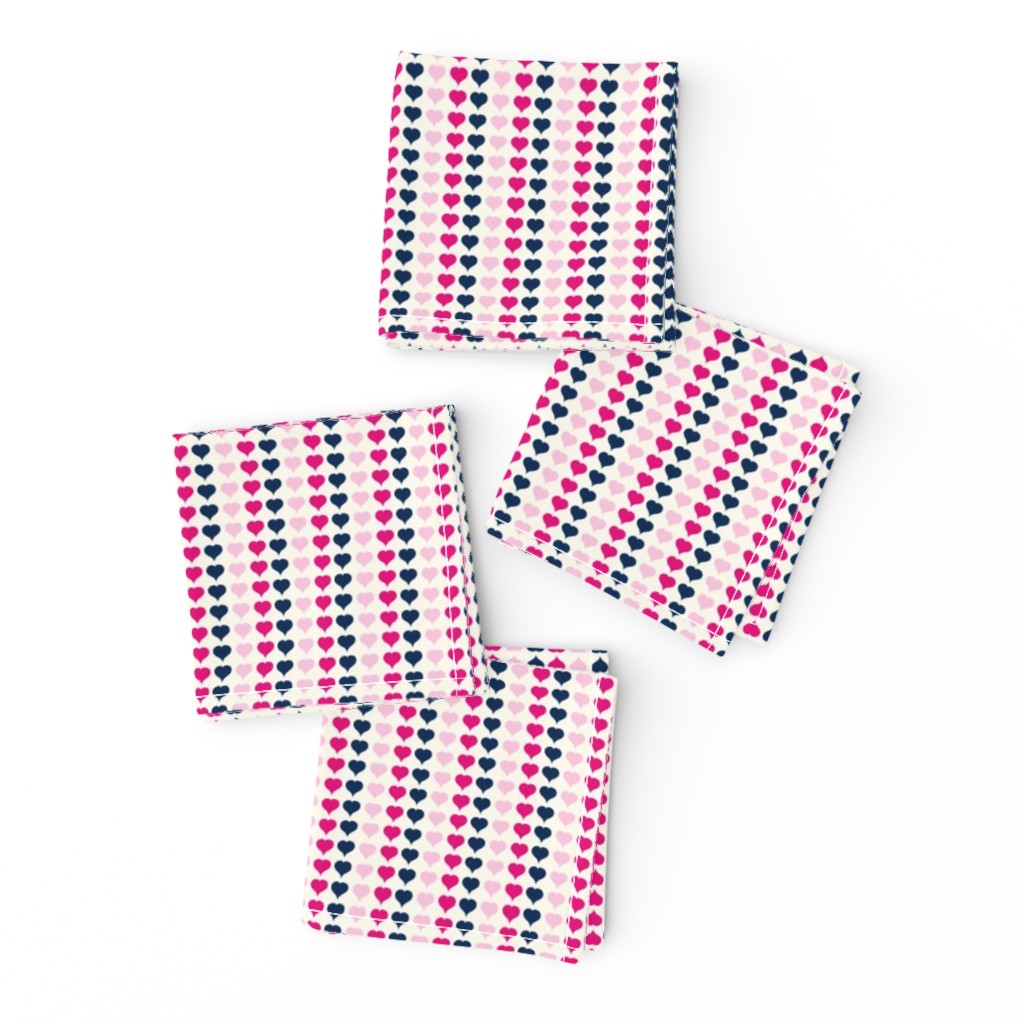 Love Struck - Valentine's Day Heart Stripe Pink & Navy