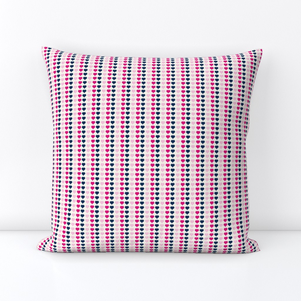 Love Struck - Valentine's Day Heart Stripe Pink & Navy