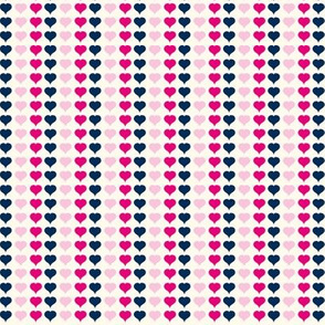 Love Struck - Valentine's Day Heart Stripe Pink & Navy