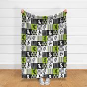 Jeep//A little dirt never hurt//Lime - Wholecloth Cheater Quilt - Rotated