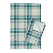 Plaid Ivory Teal Beige