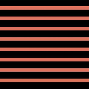 Breton Stripe - Coral and Black