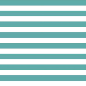 Horizontal Stripe - Tropical Blue and White