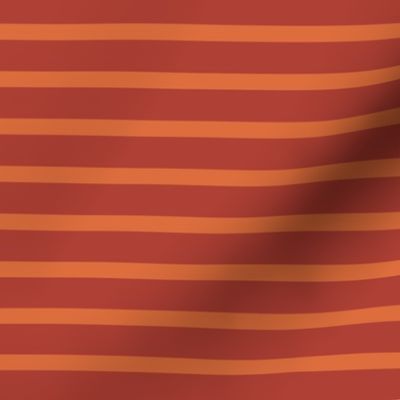 Breton Stripe - Orange and Brick Red