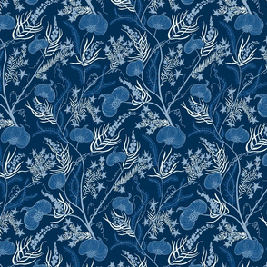 Blue Limited Color Palette Botanical