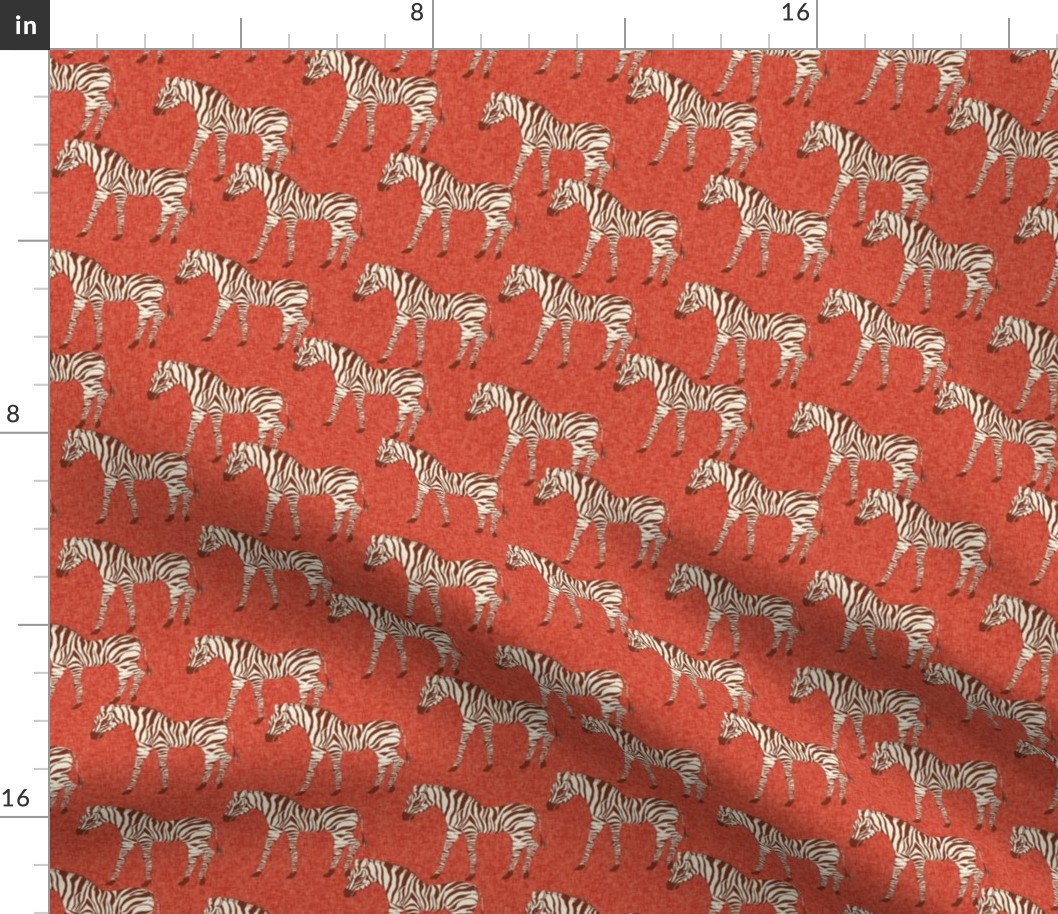 zebra fabric - zebra wallpaper, zebra print, animal print, african fabric, african print, home dec fabric - brick red