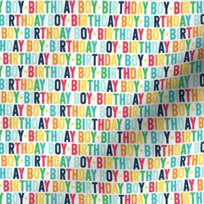 XSM birthday boy rainbow with navy UPPERcase