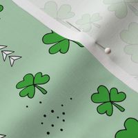 St Patrick's day little green shamrock lucky charm clover leaves mint