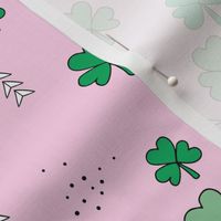 St Patrick's day little green shamrock lucky charm clover leaves green pink SMALL