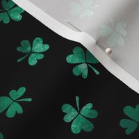 Watercolor clover garden St Patrick's Day shamrock lucky charm night emerald green