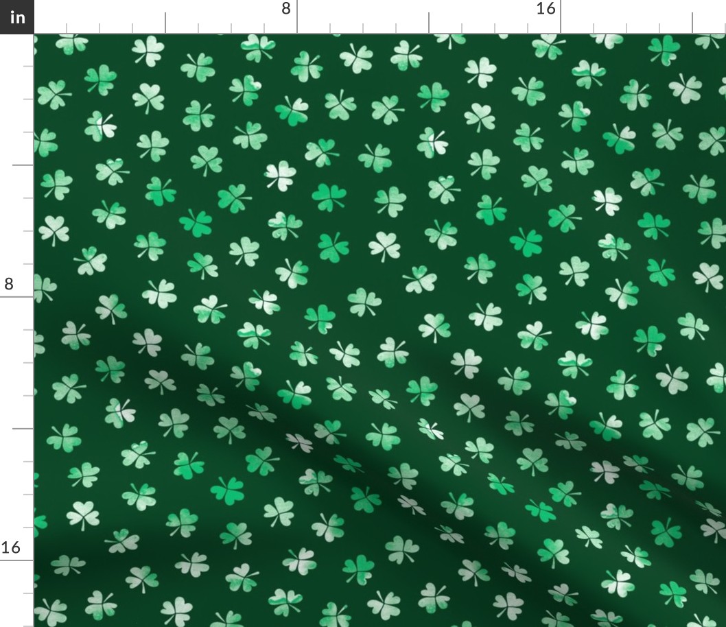 Watercolor clover garden St Patrick's Day shamrock lucky charm emerald green