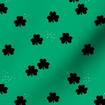 St Patrick's Day clover garden shamrock lucky charm green black minimal