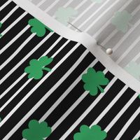 St Patrick's day clovers and stripes shamrock lucky charm green black