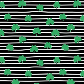 St Patrick's day clovers and stripes shamrock lucky charm green black