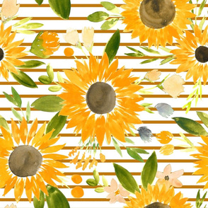 sunflower fields for fall - rust thin stripes 