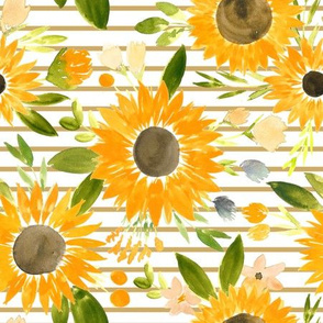 sunflower fields for fall -tan stripes 