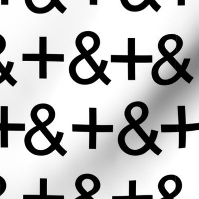 ampersand plus white and black