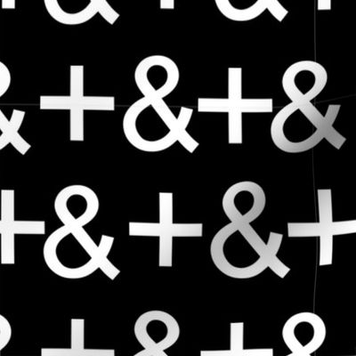 Ampersand plus black and white