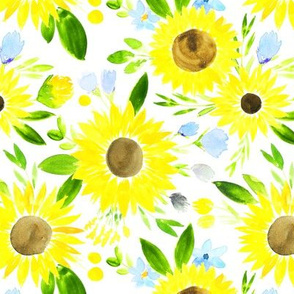 Sweet Sunflowers Field Spring Floral 