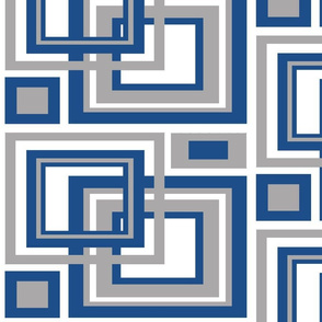 Classic Blue Gray Square Geometric 