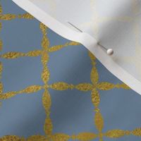 Test print - needs adjusting  Gold-Lattice on Denim Background