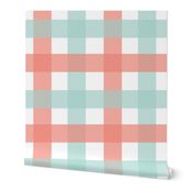 Buffalo Plaid - Pale Coral and Mint