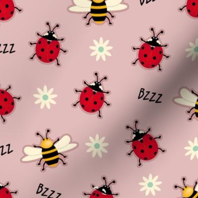 Ladybugs & Bees-Pink 