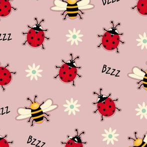 Ladybugs & Bees-Pink 