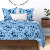 Art Nouveau Poppies - Classic Blue