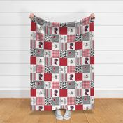 Farm//Love you till the cows come home//Tractor (Red)  - Wholecloth Cheater Quilt - Rotated