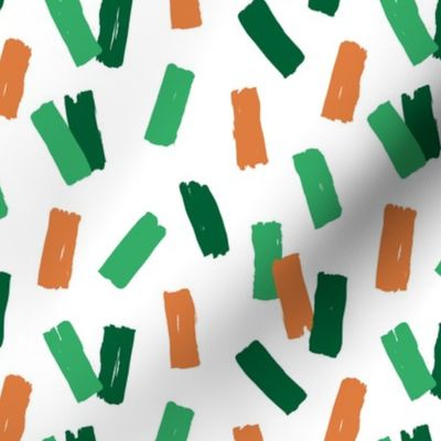 St Patrick's Day confetti celebrations minimal raw brush strokes green party orange mint white