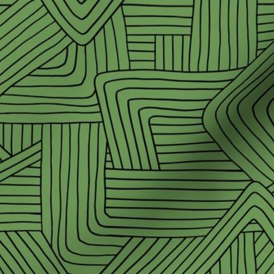 Little Maze stripes St Patrick's Day minimal Scandinavian grid style trend abstract geometric print monochrome army green