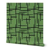 Abstract St Patrick's Day green geometric raster checkered stripe stroke and lines trend pattern grid